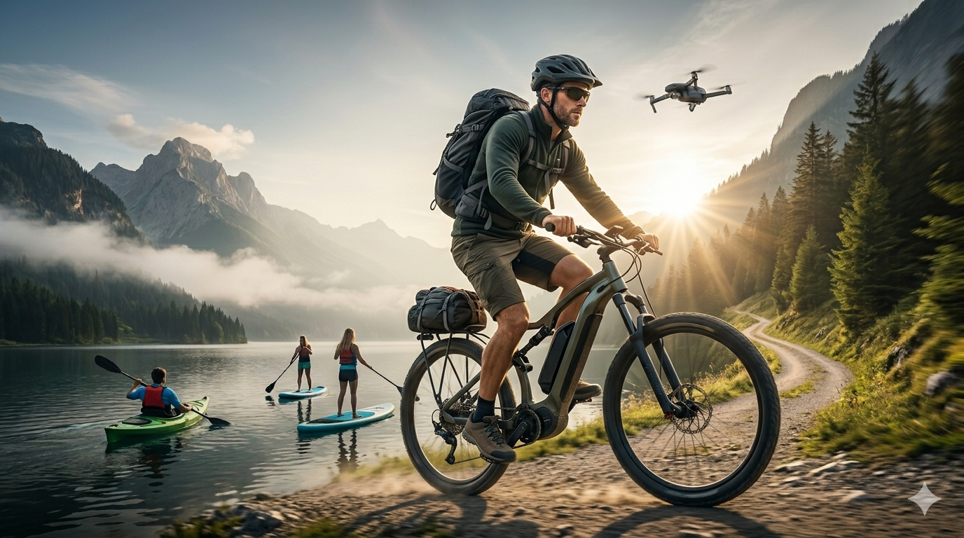 E-bike en ruta outdoor para combinar bicicleta electrica y vanlife