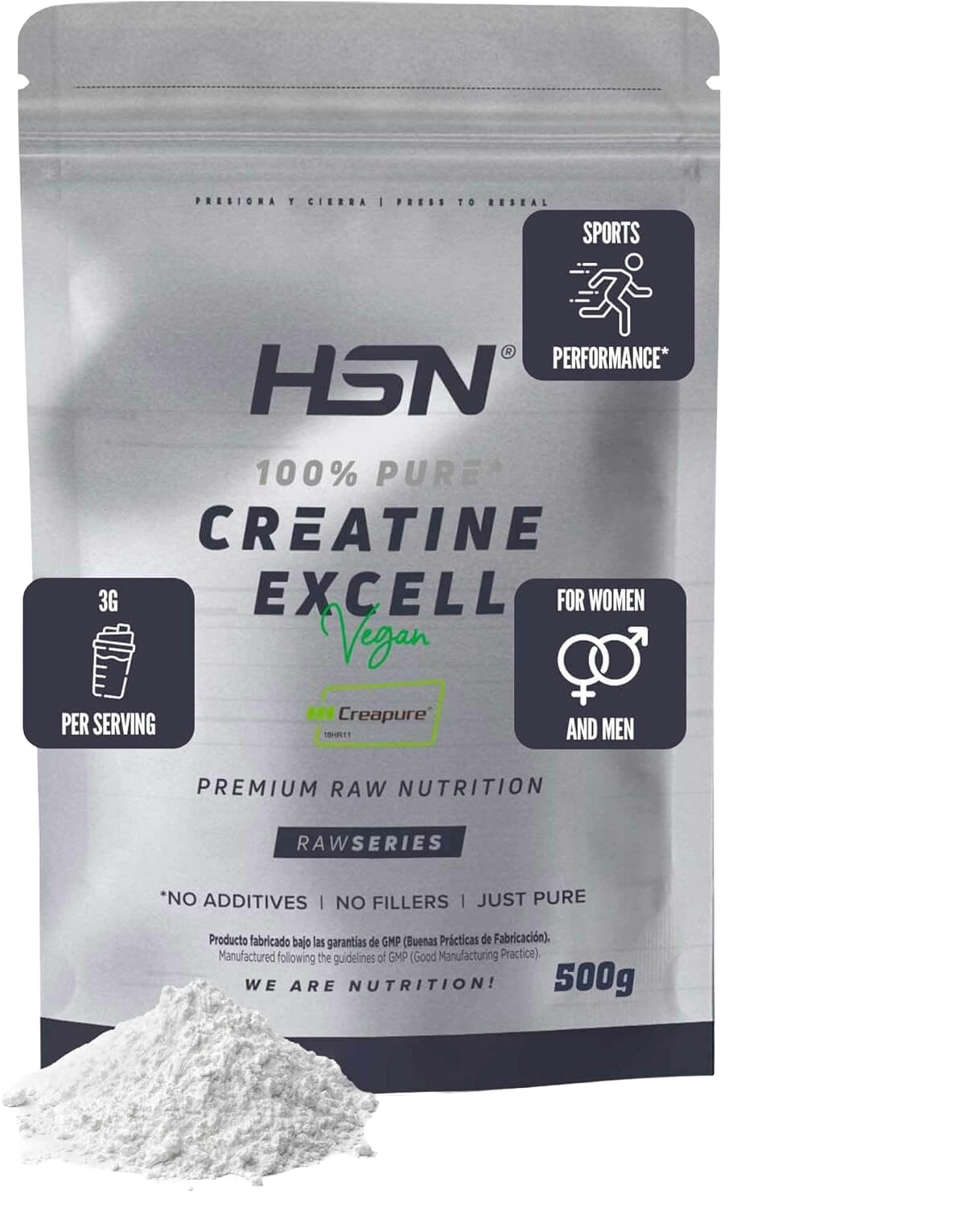Creatina monohidrato micronizada en polvo