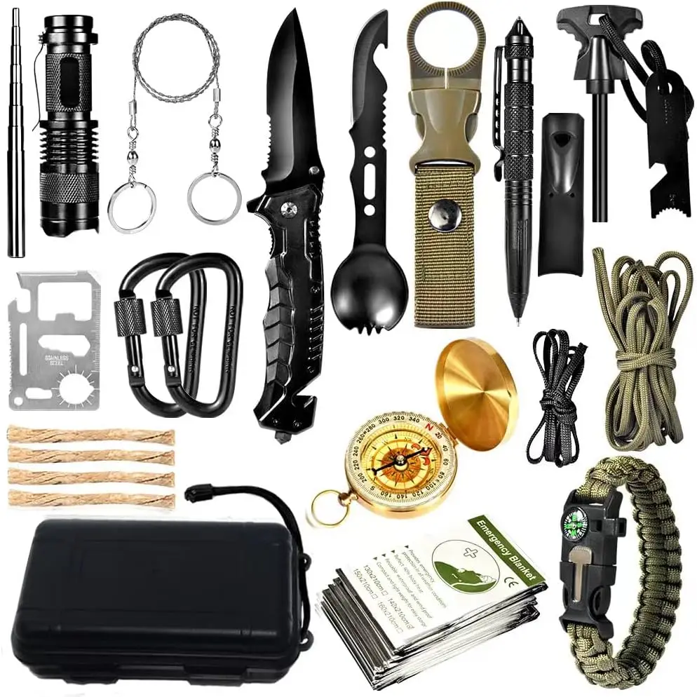 Kit de supervivencia militar 33 en 1 para outdoor y bushcraft