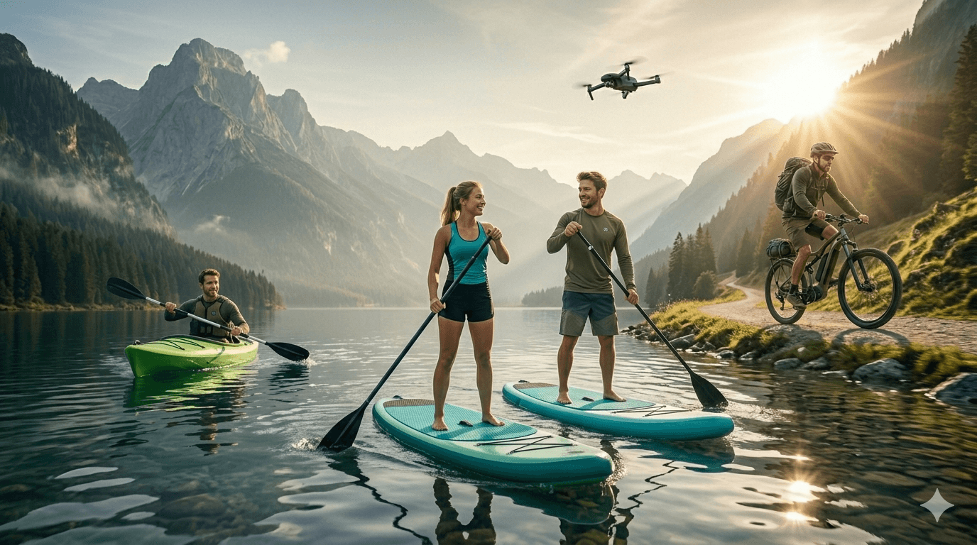 Tabla de paddle surf, equipamiento outdoor para mar y lagos